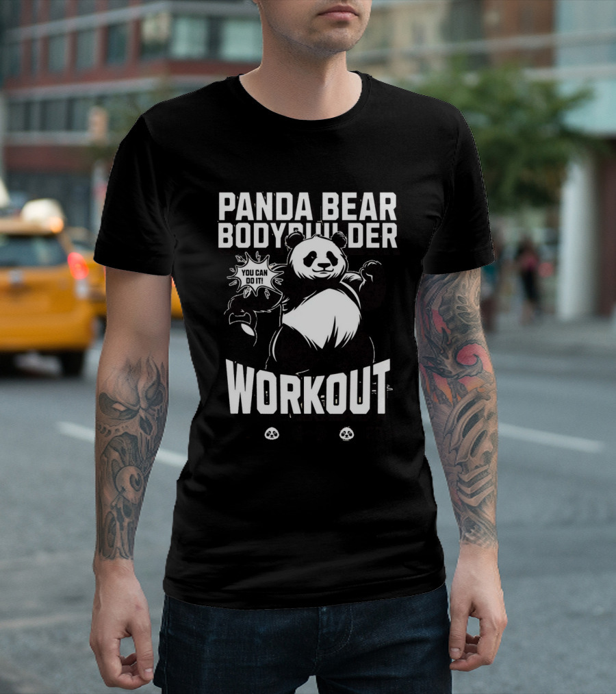 Panda Bear Bodybuilder Workout You Can Do It ESTD T-Shirt