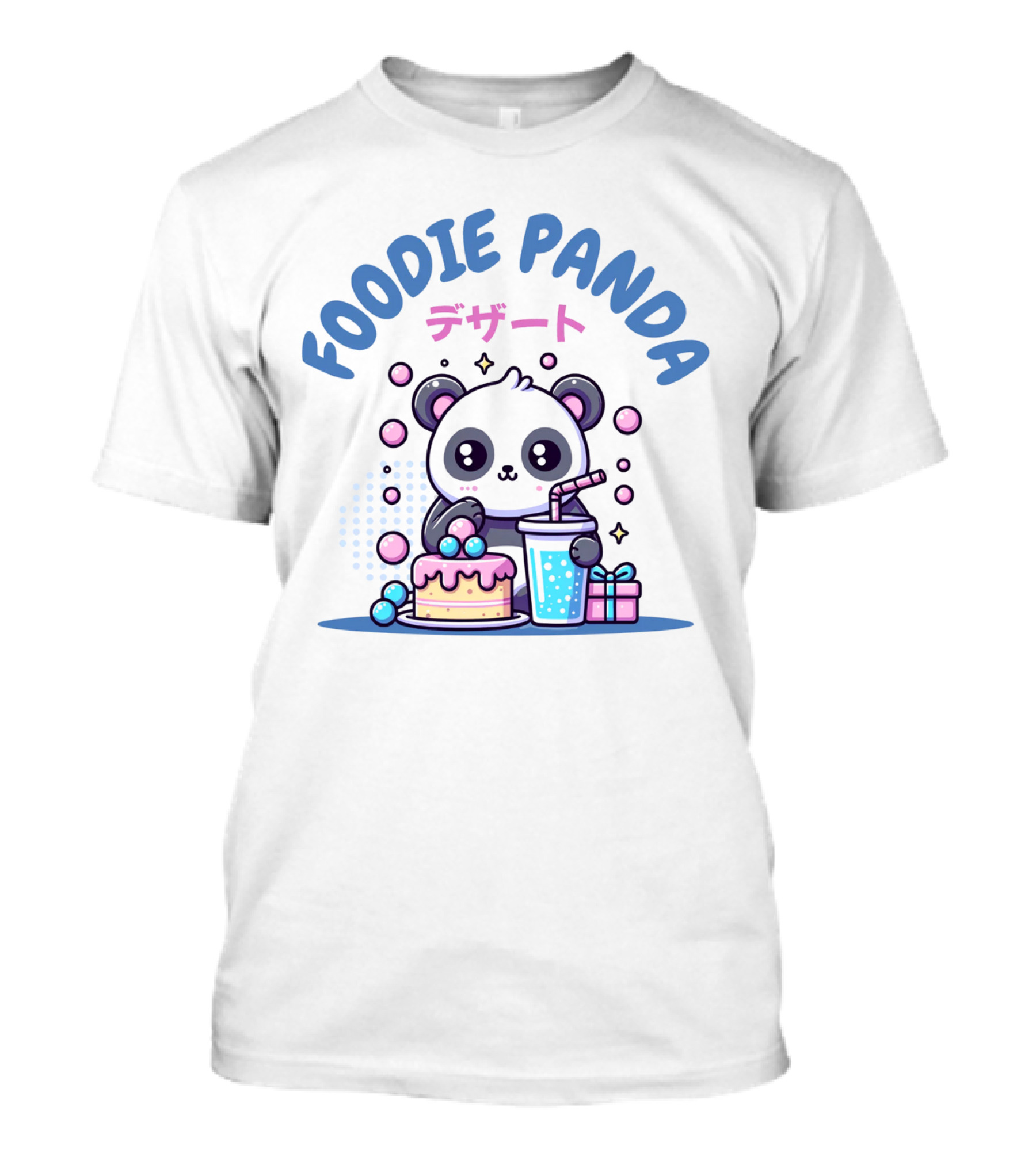 FOODIE PANDA デザート Cake Drink Gift Bubbles T-Shirt