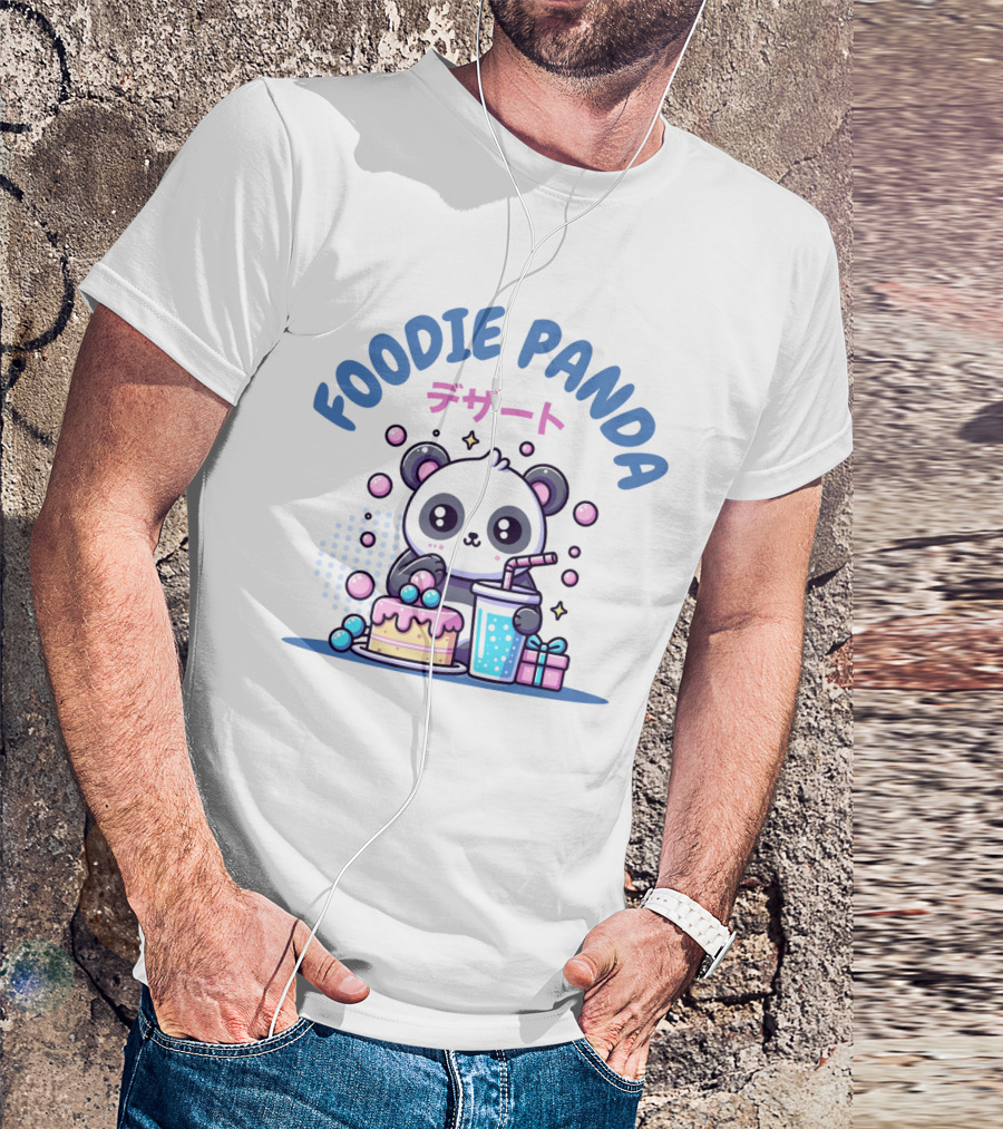 FOODIE PANDA デザート Cake Drink Gift Bubbles T-Shirt