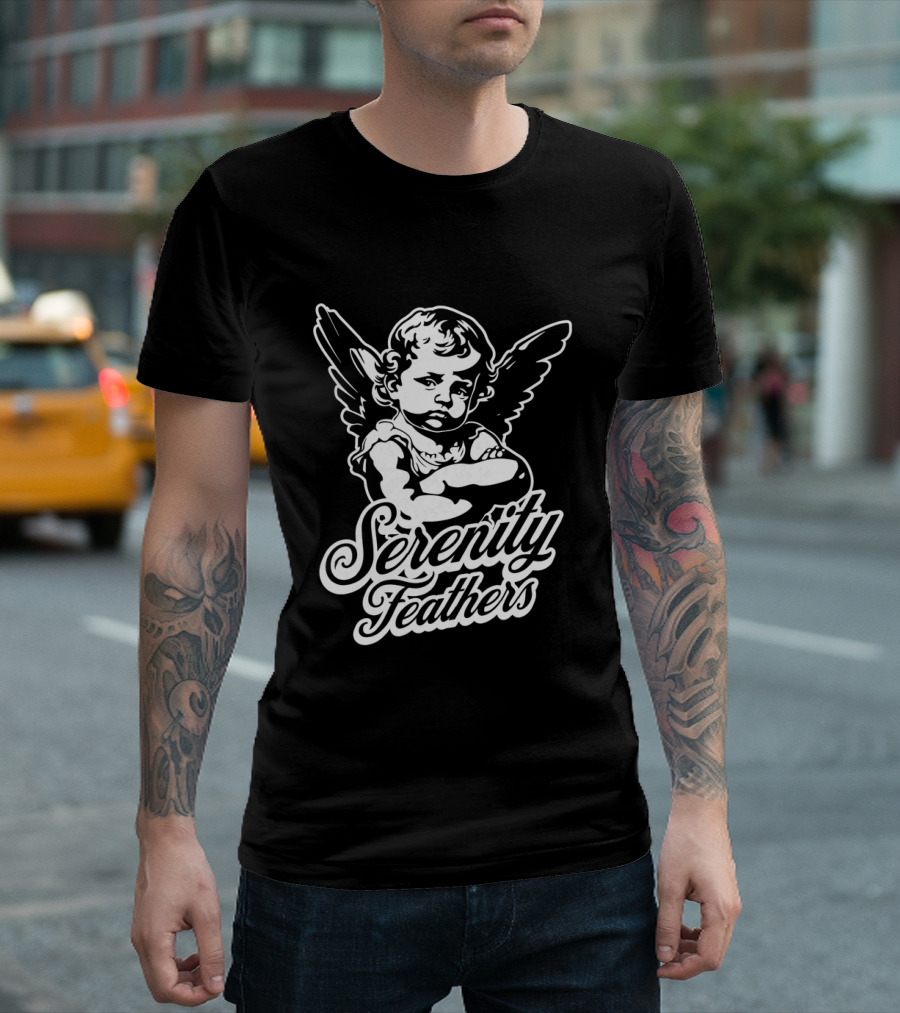 Serenity Feathers Angelic Wings Vintage T-Shirt
