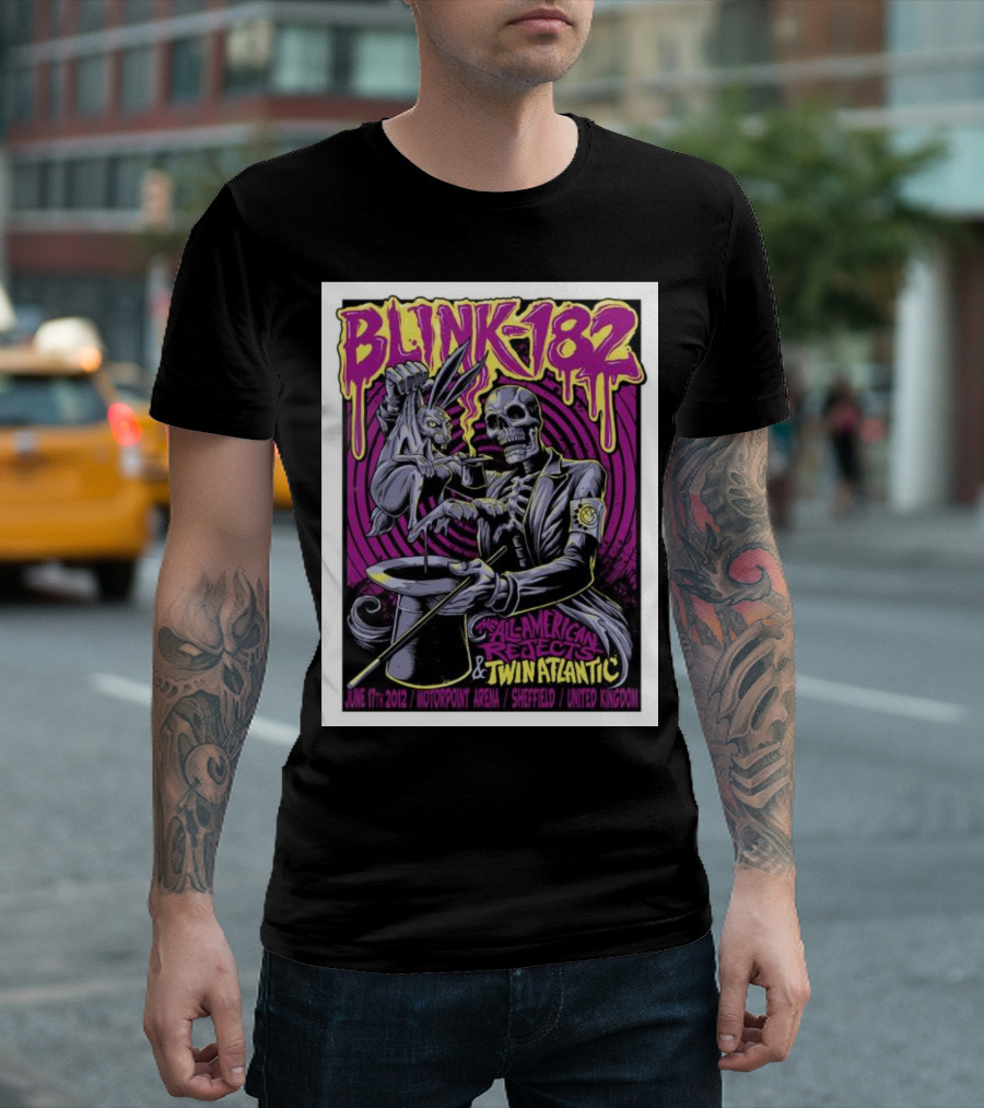 BLINK-182 The All-American Rejects Twin Atlantic June 17th 2012 Motorpoint Arena Sheffield United Kingdom T-Shirt