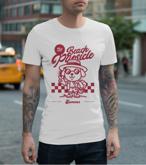 Trademark Beach Pupsicle Summer Aesthetic Retro T-Shirt