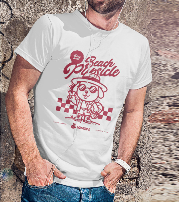 Trademark Beach Pupsicle Summer Aesthetic Retro T-Shirt