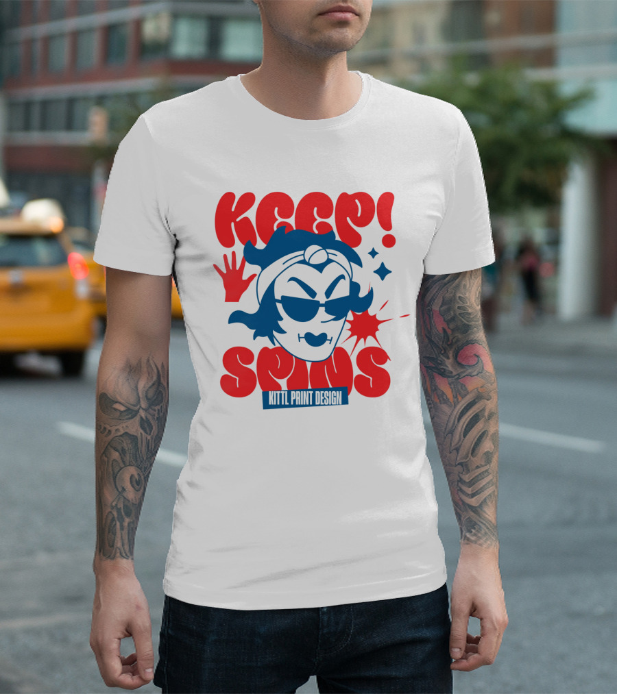 Keep Spins Kittl Print T-Shirt