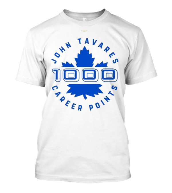 John Tavares 1000 Career Points Maple Leaf Achievement T-Shirt
