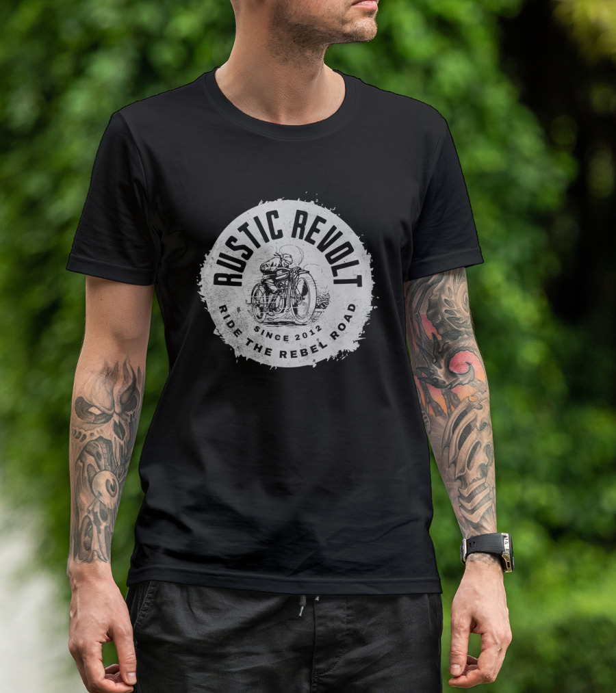 Rustic Revolt Ride The Rebel Road Grunge Motorcycle Since 2012 T-Shirt