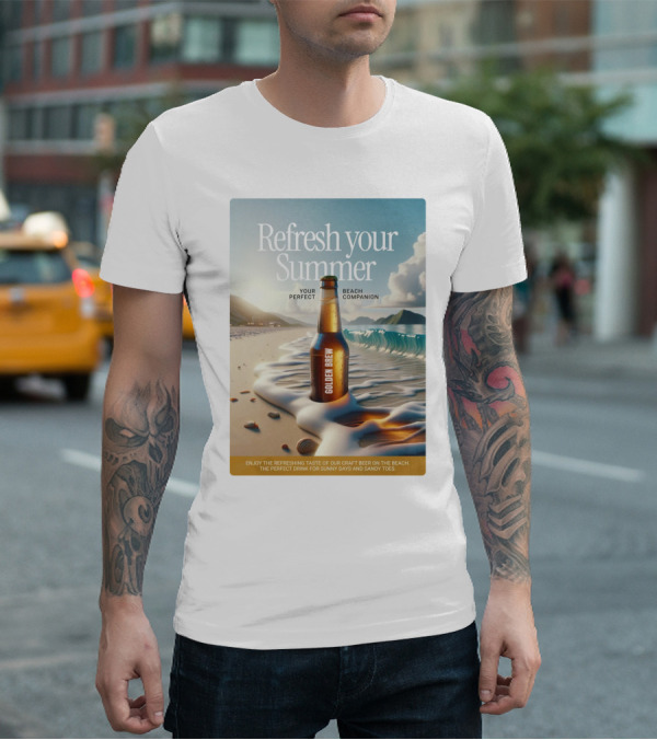 Refresh Your Summer Golden Brew Beach Companion T-Shirt