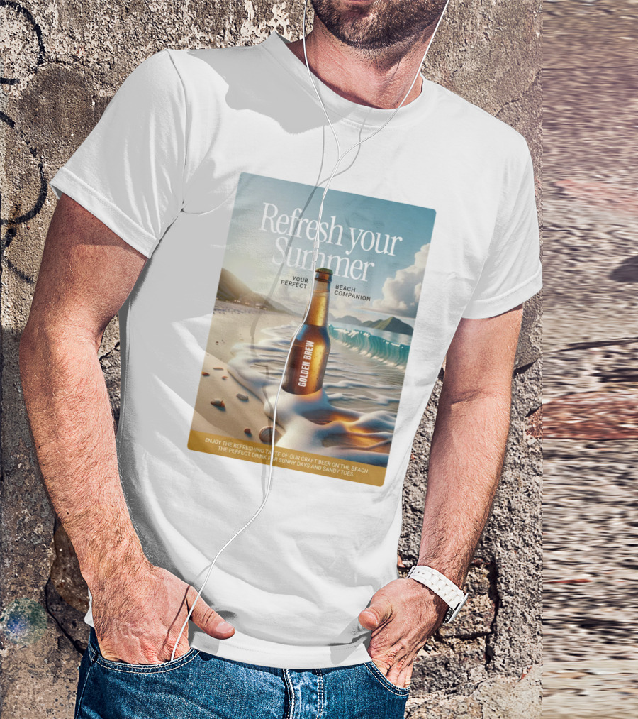 Refresh Your Summer Golden Brew Beach Companion T-Shirt