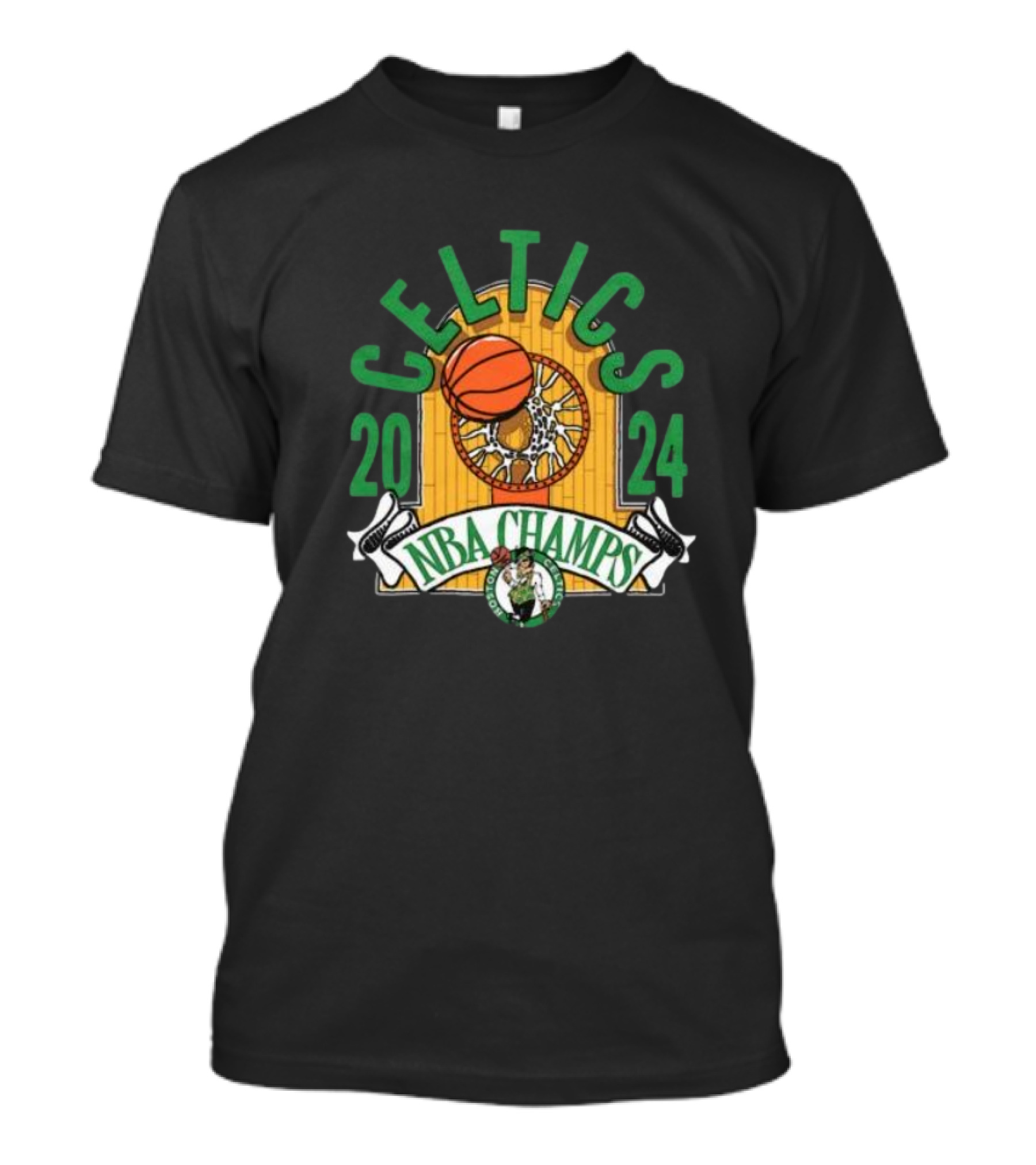 Celtics 2024 NBA Champs Hardwood Banner T-Shirt