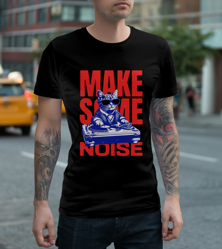 Cat DJ Turntable Make Some Noise T-Shirt
