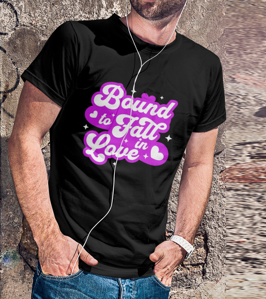 Bound To Fall In Love Purple Heart Stars T-Shirt