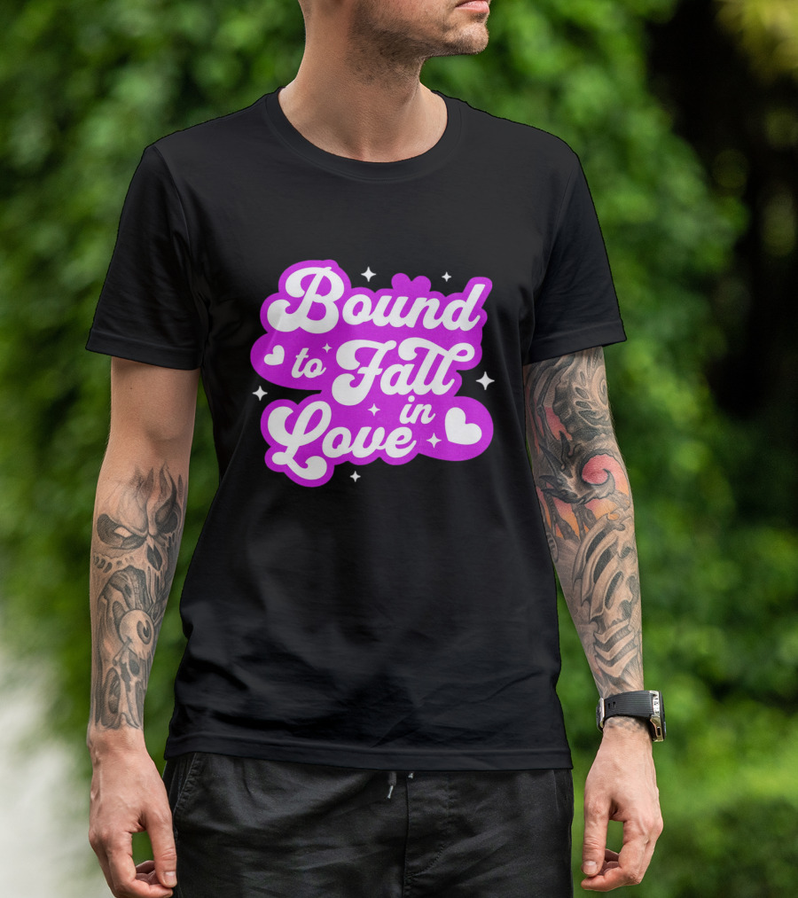 Bound To Fall In Love Purple Heart Stars T-Shirt