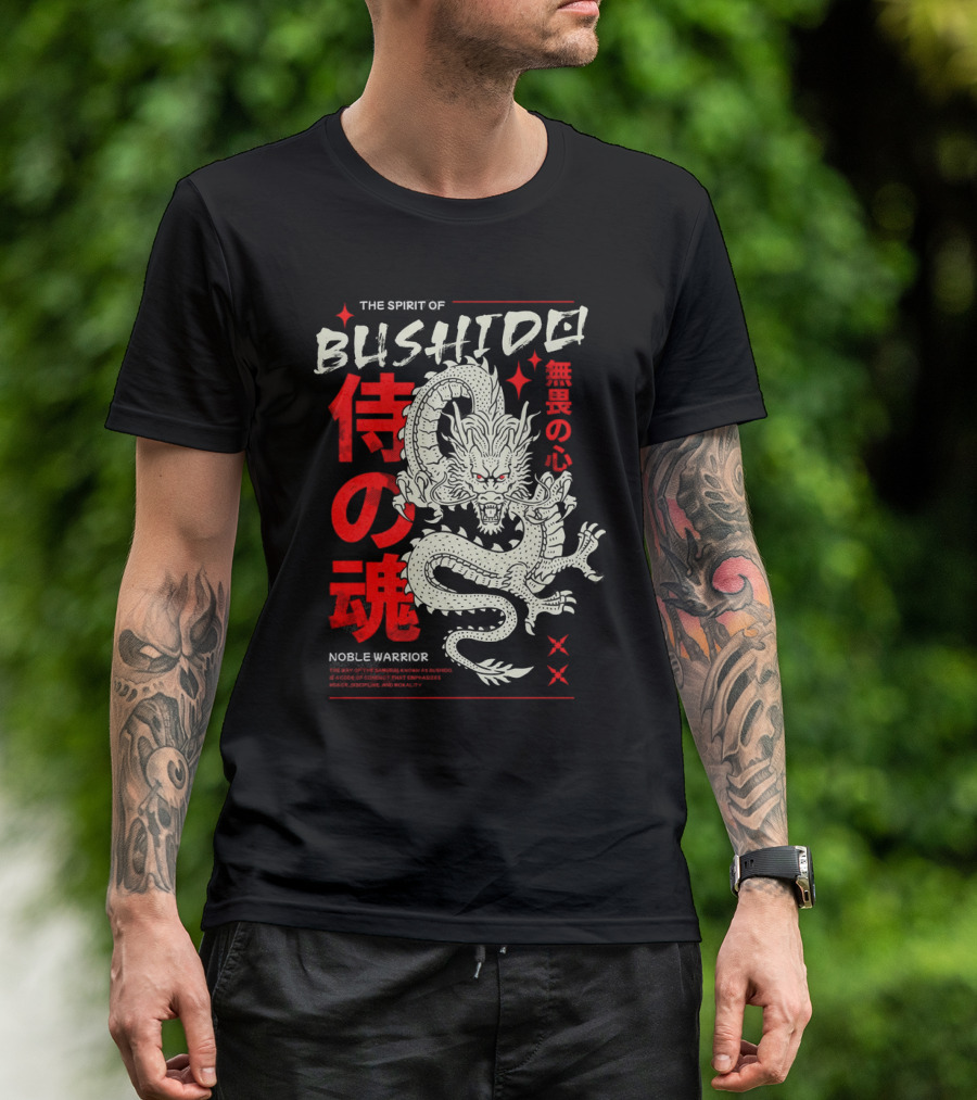 THE SPIRIT OF BUSHIDO NOBLE WARRIOR DRAGON T-Shirt