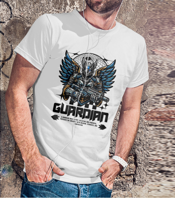 Guardian Angel Robot Celestial And Powerful Protects The Universe With Wisdom Strength And Compassion T-Shirt