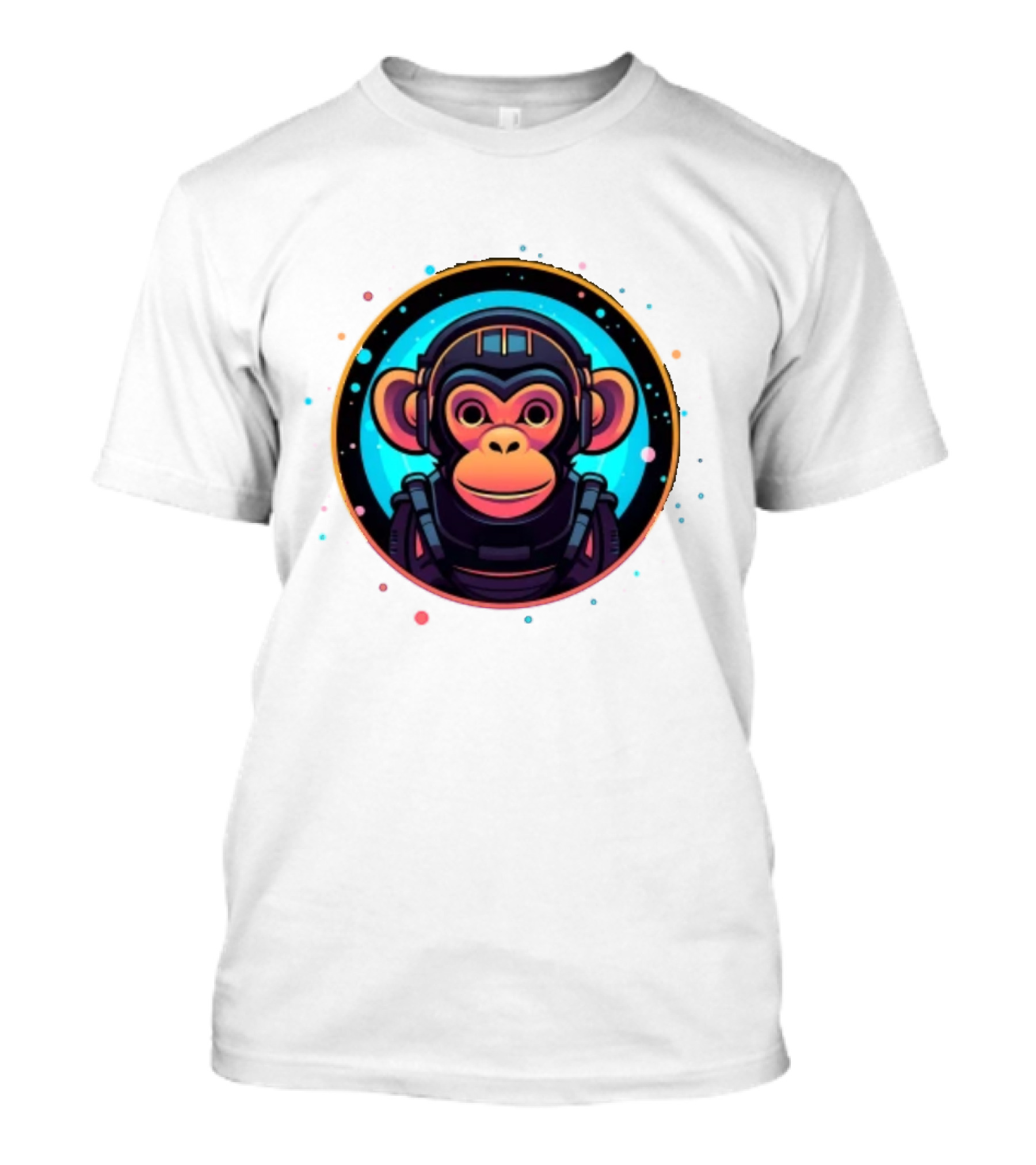 Neon Space Monkey Astronaut Galaxy Explorer T-Shirt