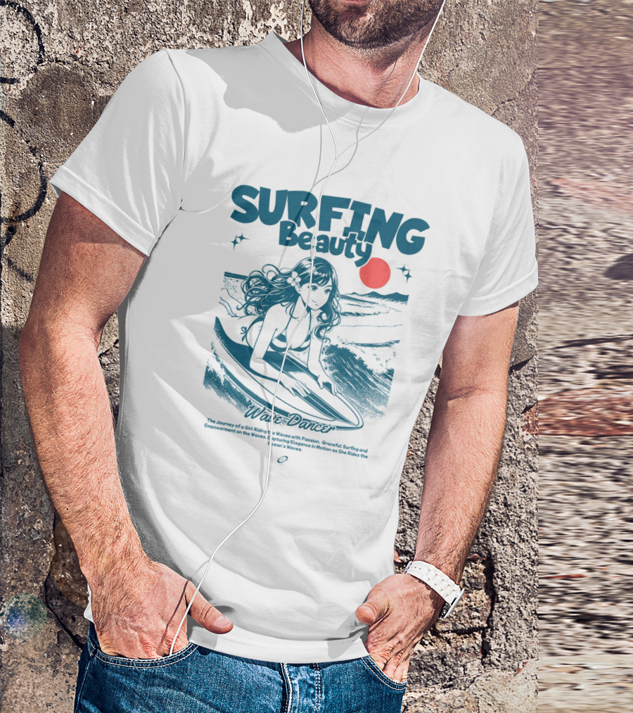 SURFING Beauty Wave Dancer Ocean's Waves Passion Graceful Surfing Empowerment Elegant Motion T-Shirt