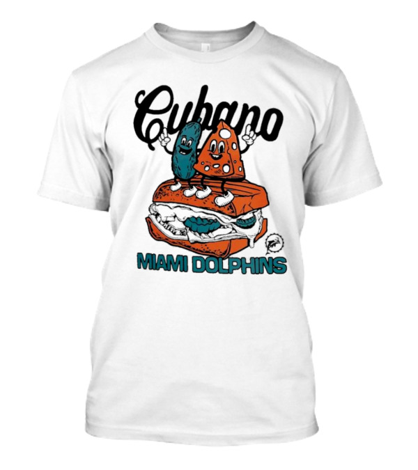 Cubano Miami Dolphins Sandwich Cartoon Characters T-Shirt