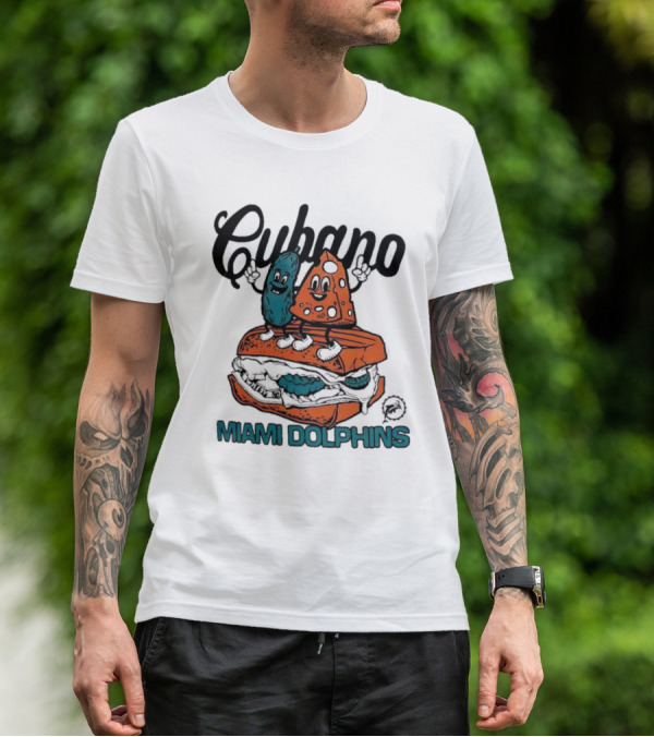 Cubano Miami Dolphins Sandwich Cartoon Characters T-Shirt