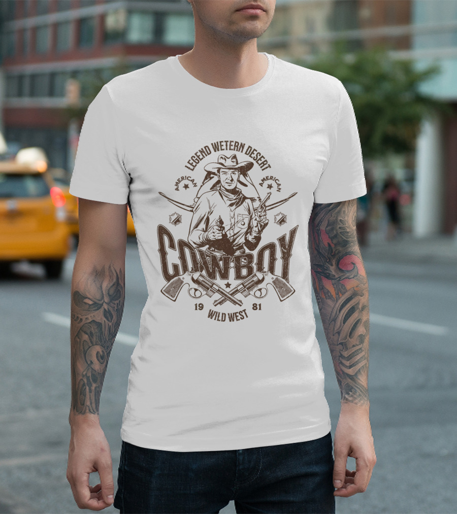 Legend Western Desert American Cowboy Wild West 1981 T-Shirt