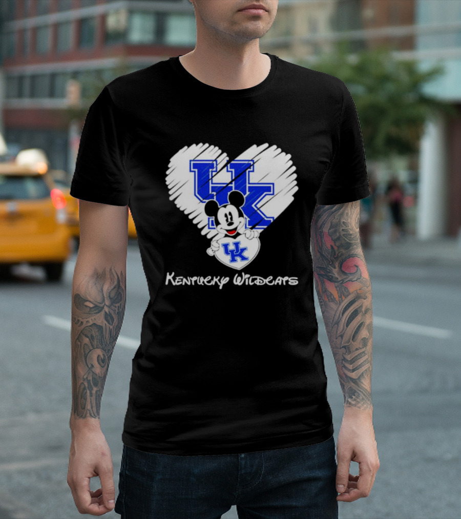 Mickey Mouse Kentucky Wildcats Heart T-Shirt