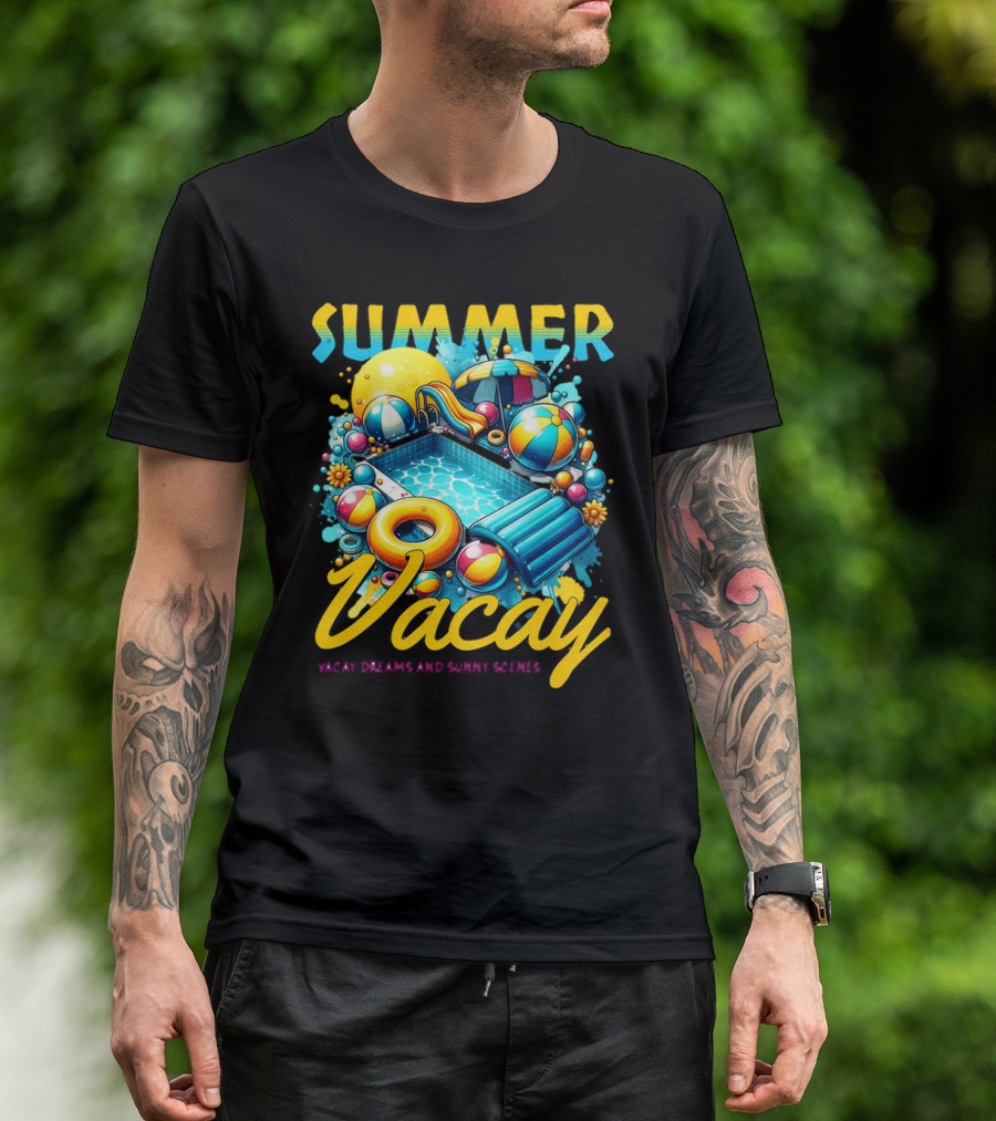 Summer Vacay Dreams And Sunny Scenes Pool Party T-Shirt