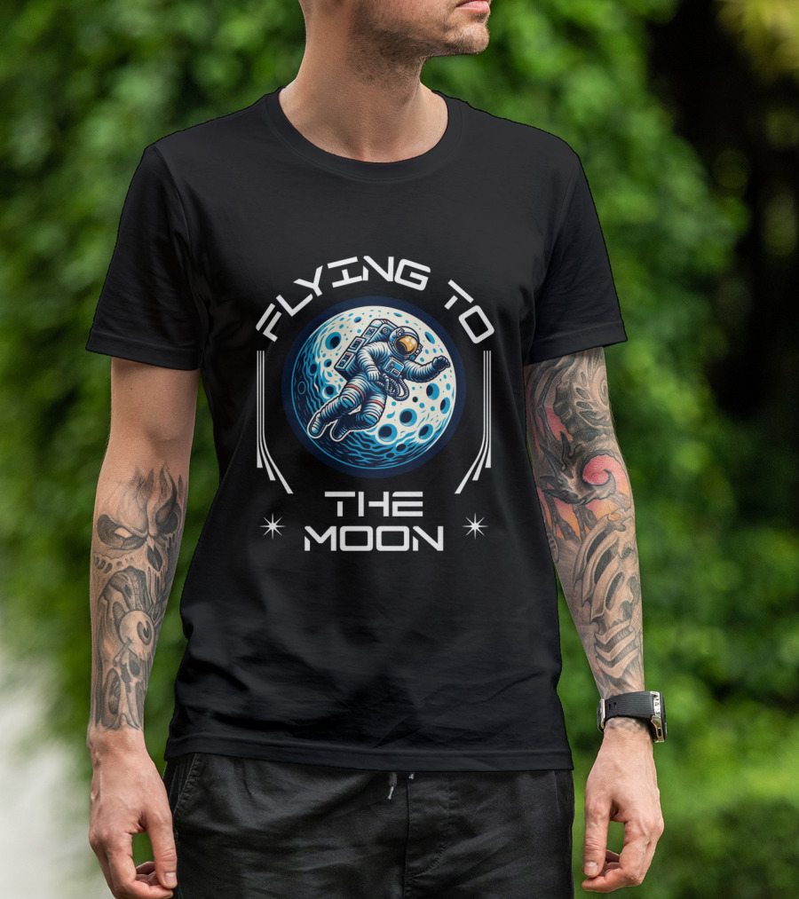 Flying To The Moon Space Astronaut Adventure Lunar Journey T-Shirt