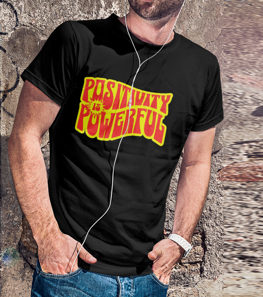 Positivity Is Powerful Retro Typography T-Shirt