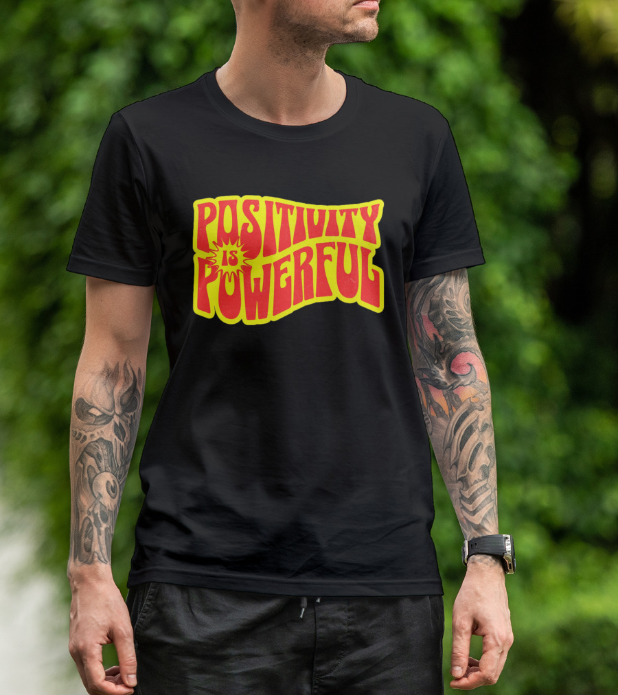 Positivity Is Powerful Retro Typography T-Shirt