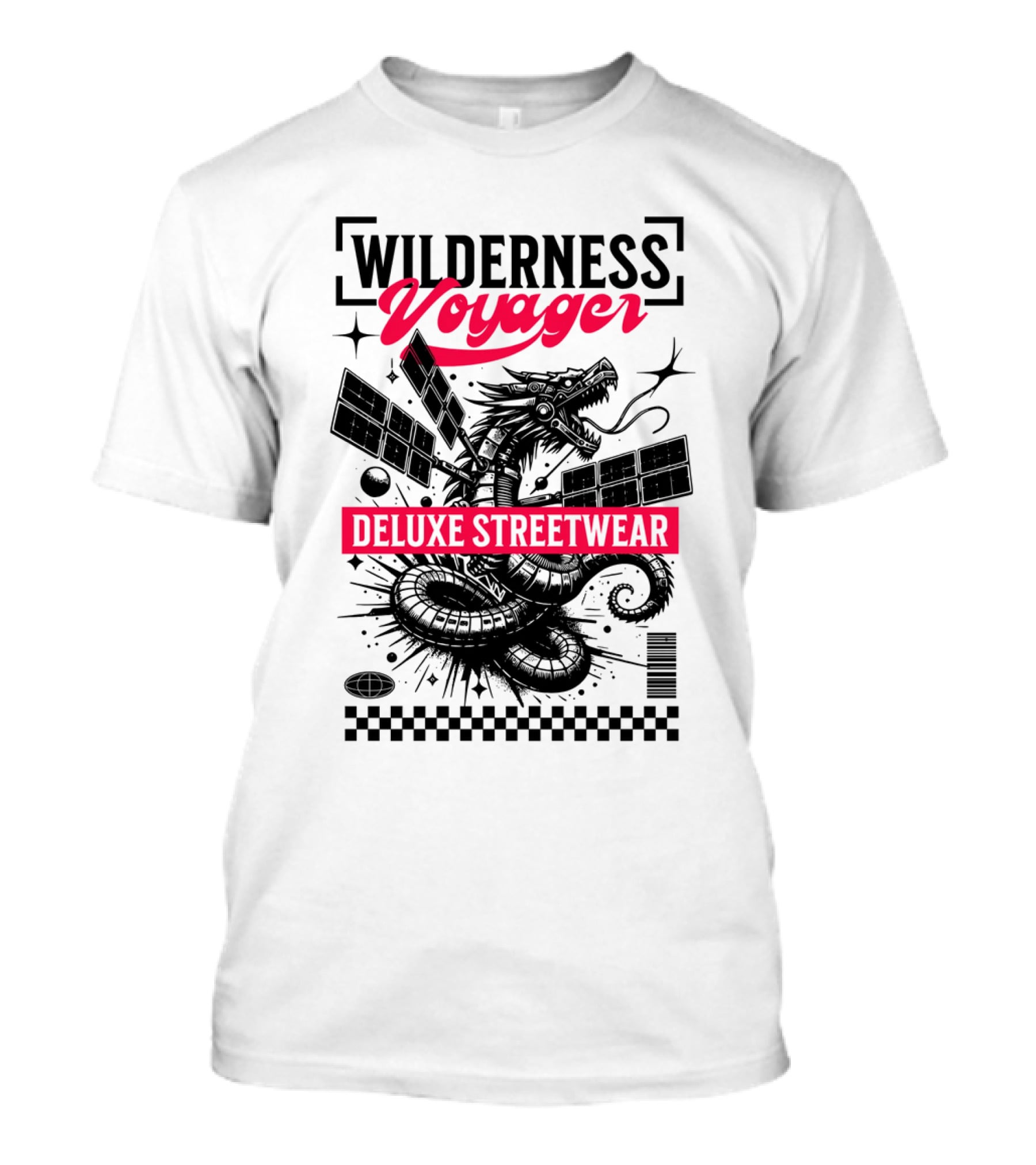Wilderness Voyager Deluxe Streetwear Dragon Satellite T-Shirt