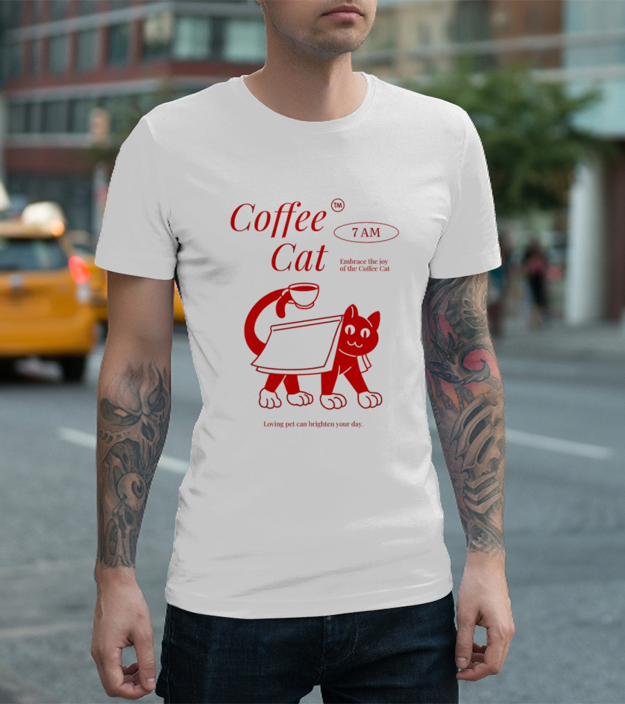 Coffee Cat 7 AM Embrace The Joy Of The Coffee Cat T-Shirt