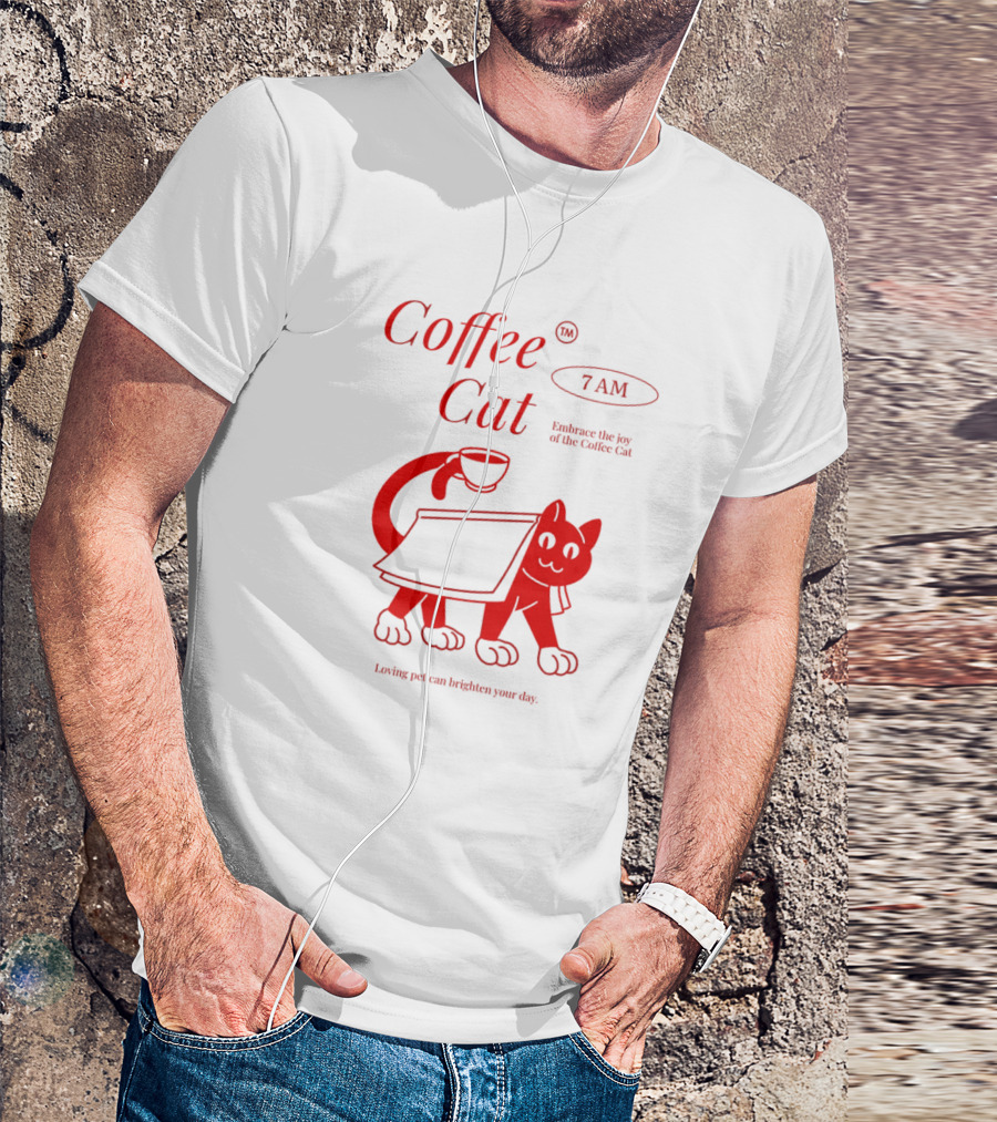 Coffee Cat 7 AM Embrace The Joy Of The Coffee Cat T-Shirt