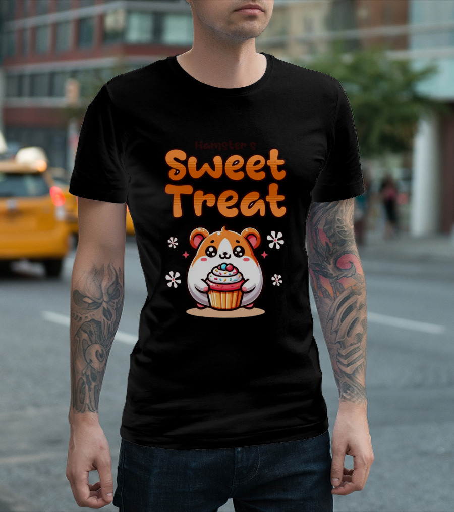 Hamster's Sweet Treat Cupcake Cute Creamy Delight T-Shirt