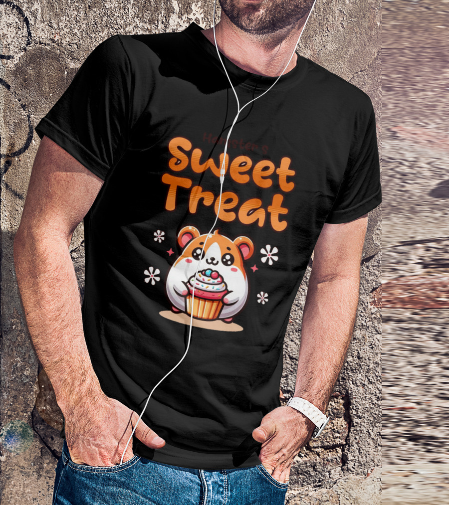Hamster's Sweet Treat Cupcake Cute Creamy Delight T-Shirt