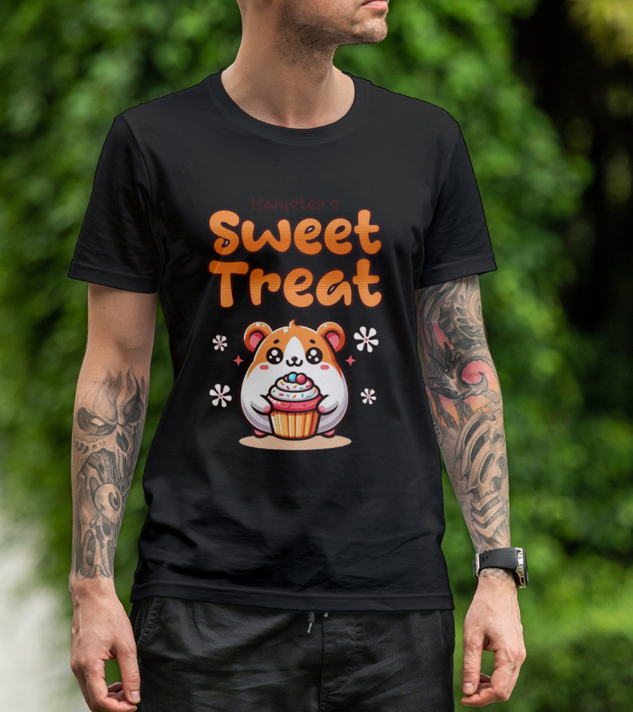 Hamster's Sweet Treat Cupcake Cute Creamy Delight T-Shirt