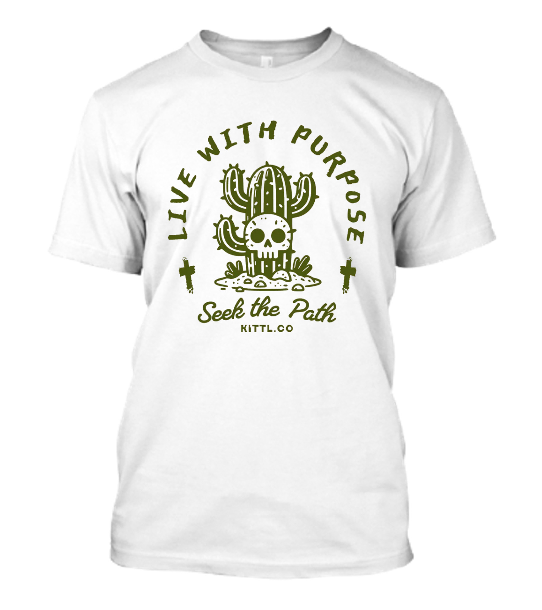 LIVE WITH PURPOSE SEEK THE PATH KITTL.CO T-Shirt