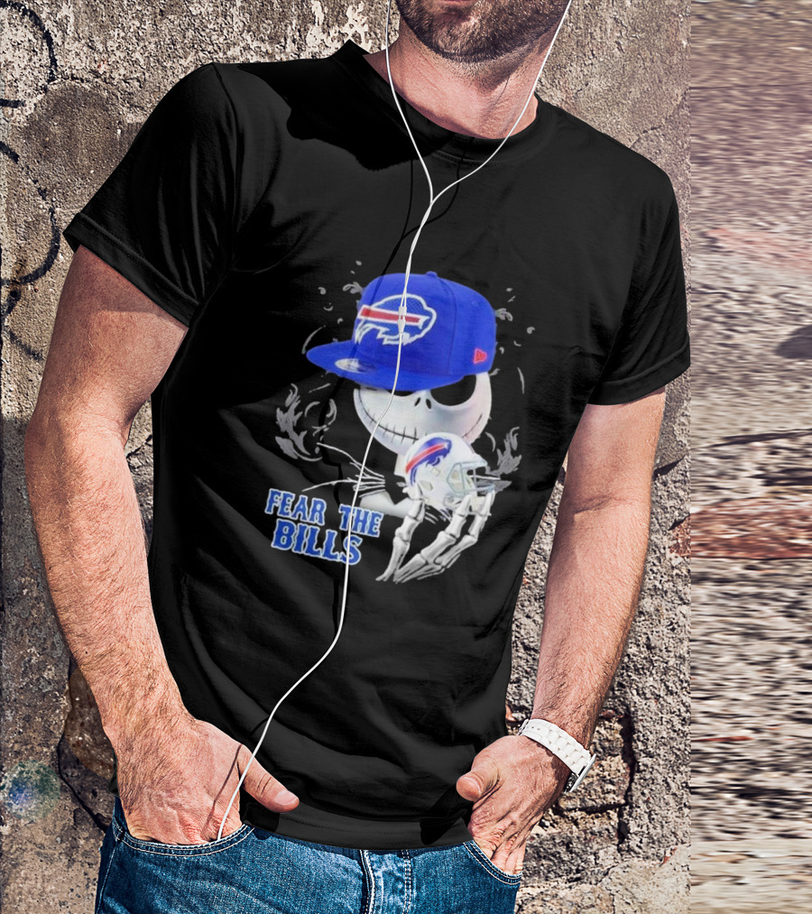 Buffalo Bills Jack Skellington Fear The Bills Halloween NFL Crossover T-Shirt