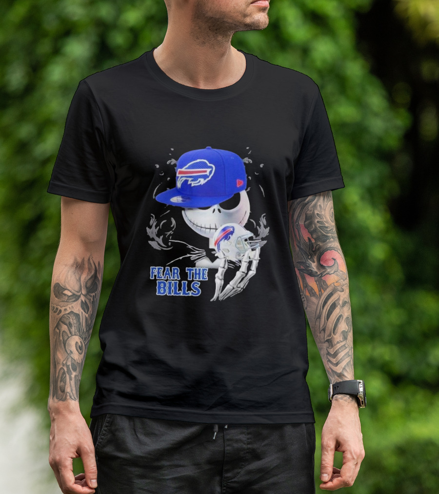 Buffalo Bills Jack Skellington Fear The Bills Halloween NFL Crossover T-Shirt