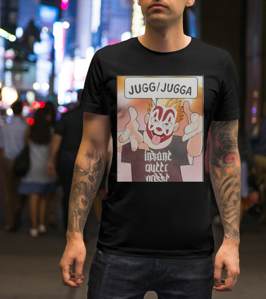 Jugg Jugga Insane Queer Posse Cartoon Character Clown Face T-Shirt