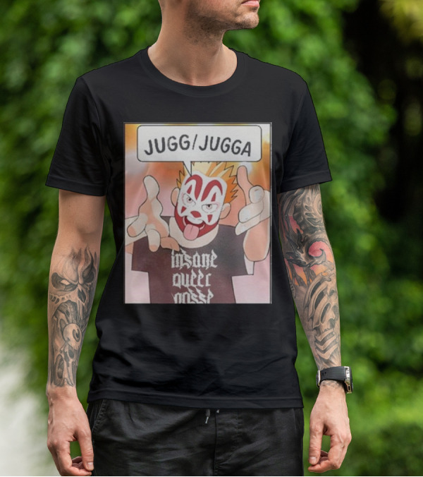 Jugg Jugga Insane Queer Posse Cartoon Character Clown Face T-Shirt