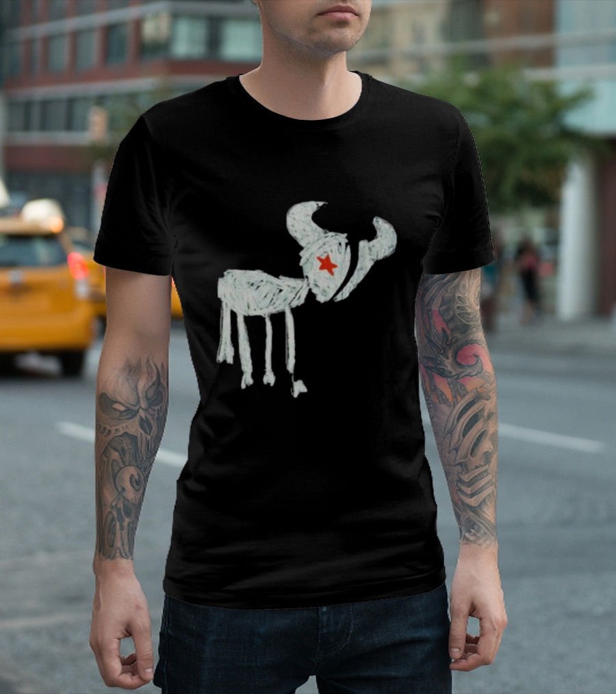 Wearetexans For All The Texans Bull Icon With Red Star T-Shirt