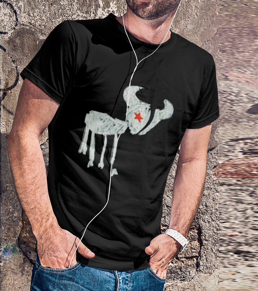 Wearetexans For All The Texans Bull Icon With Red Star T-Shirt