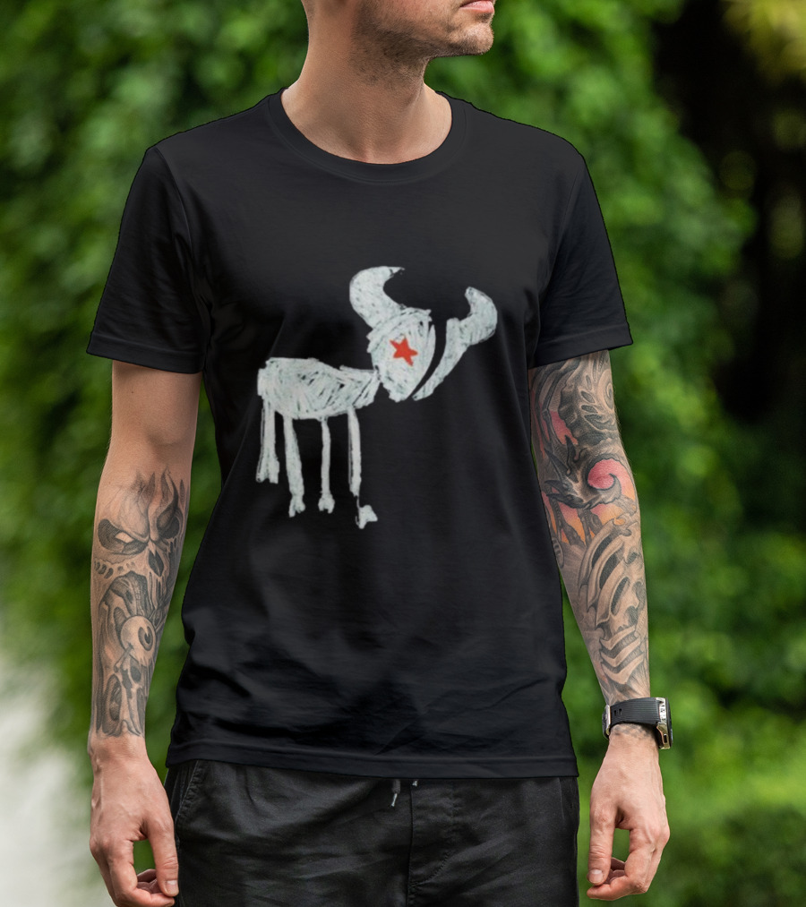 Wearetexans For All The Texans Bull Icon With Red Star T-Shirt