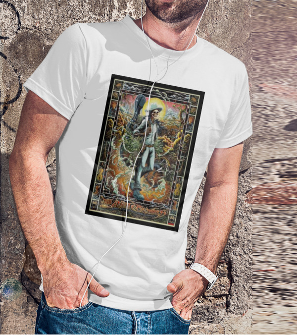The Avett Brothers Skeleton Cowboy With Guitar And Sunburst Background Stanford T-Shirt