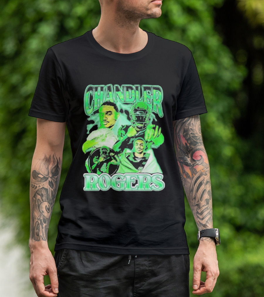 Chandler Rogers Vintage Lightweight Football Eagle Green T-Shirt