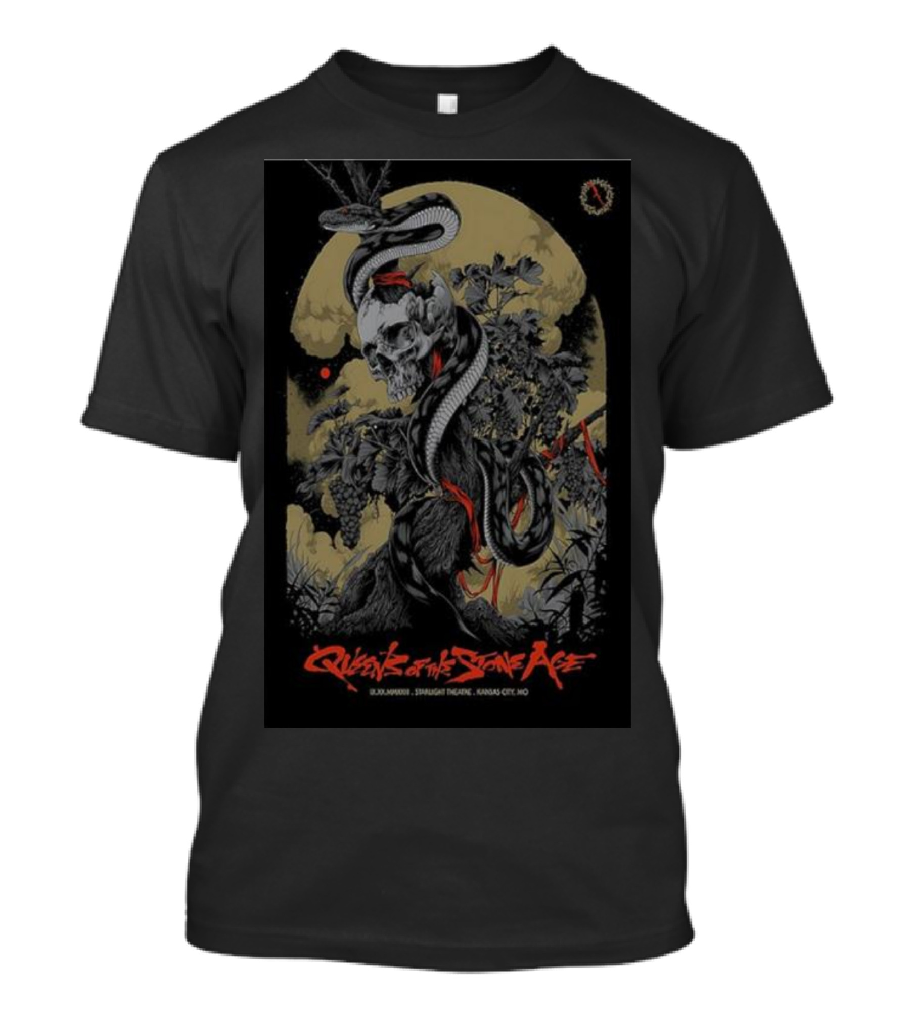 Queens Of The Stone Age September 20 Kansas City Event Poster With Skull And Snake T-Shirt