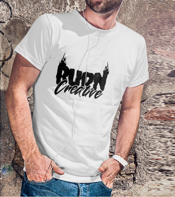 Burn Creative Flame Text T-Shirt