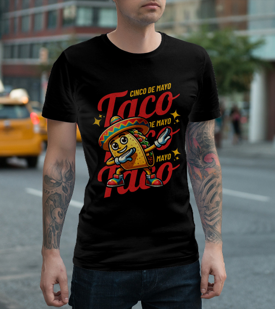 Cinco De Mayo Taco Fest With Sombrero And Stars T-Shirt