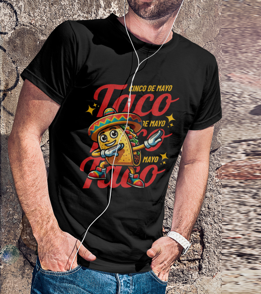 Cinco De Mayo Taco Fest With Sombrero And Stars T-Shirt