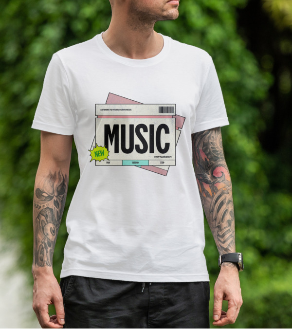 NEW MUSIC LISTENING TO YOUR FAVORITE MUSIC PLAY RECORD STOP KITTLDESIGN T-Shirt