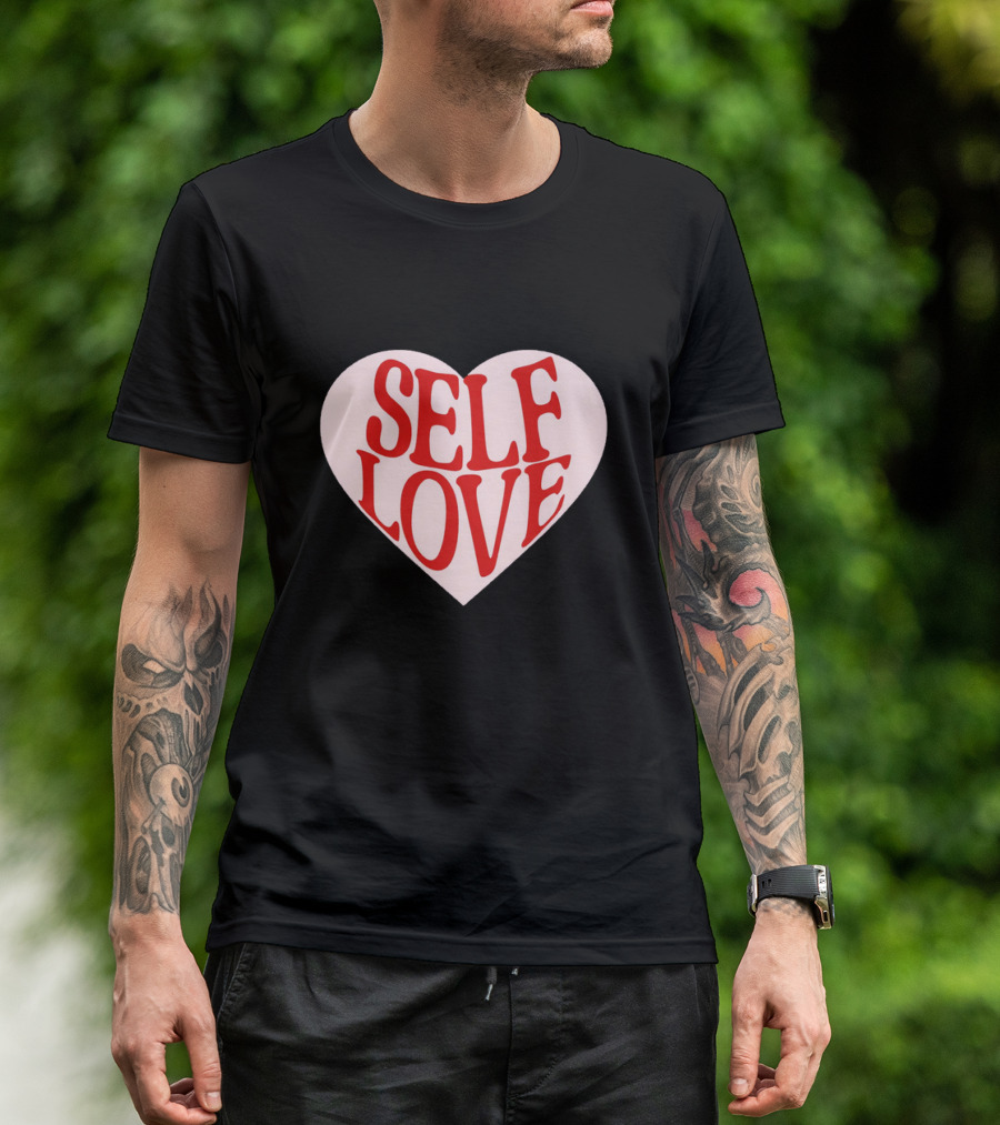 SELF LOVE Heart Retro Bold Typography T-Shirt